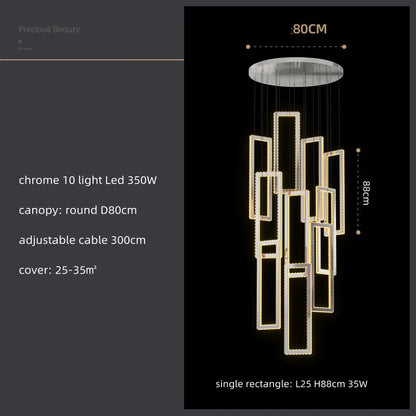 DecorBites™ Crystal LED Pendant Light Luxury Stairs Lustre Modern Lighting Fixture