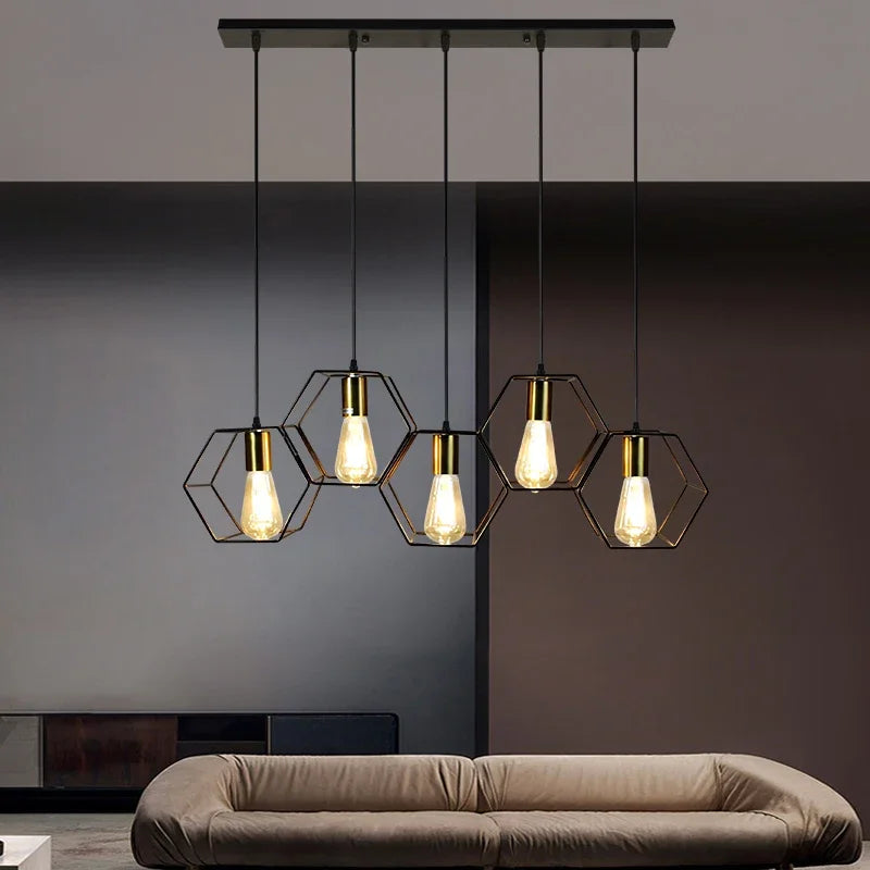 DecorBites™ Industrial LED Hanging Pendant Light Fixture for Dining Room and Living Room