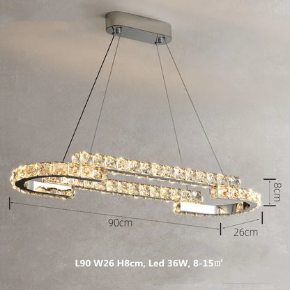 DecorBites™ Crystal LED Pendant Lights Chrome Steel Modern Luxury Fixtures