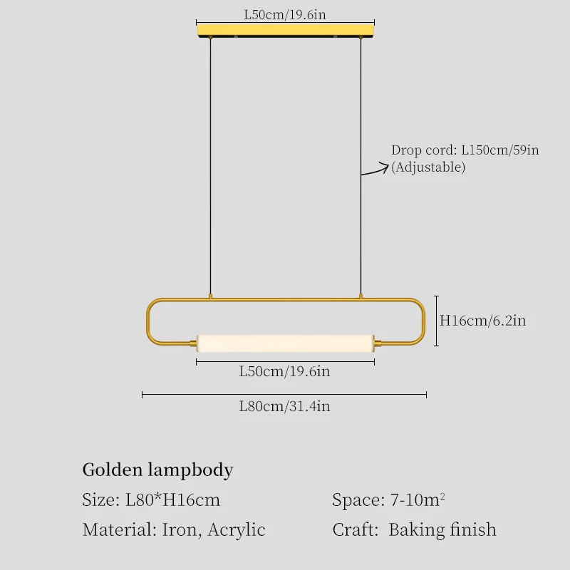 Gold Contemporary Pendant Light