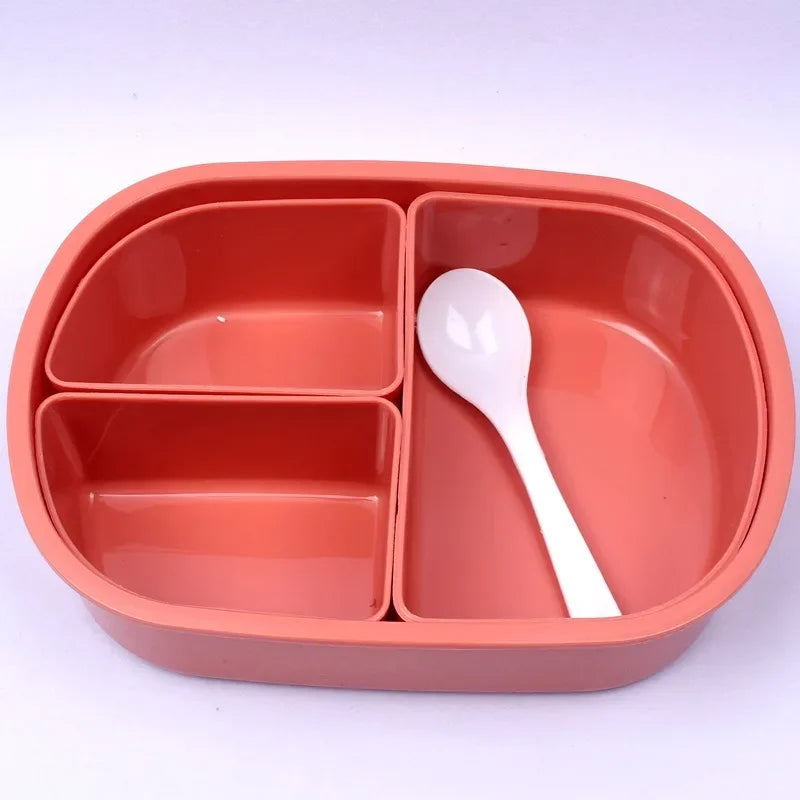 DecorBites™ Fresh-keeping Lunch Box Set for Kids: Three Compartments, Microwave Safe