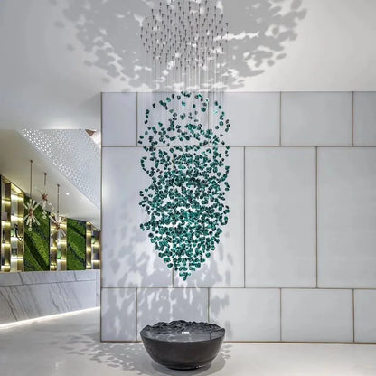 DecorBites™ Crystal Chandelier: Modern Staircase LED Lighting for Hallway & Lobby