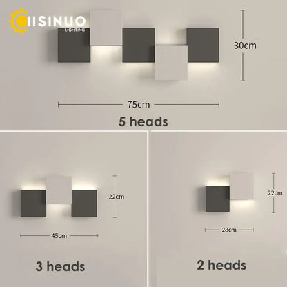 DecorBites™ Geometric LED Wall Sconce Black White Light for Living Room Bedroom Hallway