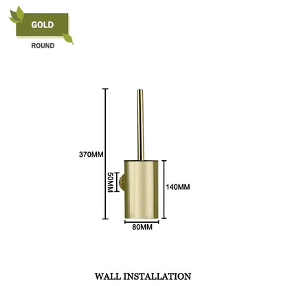 DecorBites™ Gold Toilet Brush Set with Wall Mount Holder