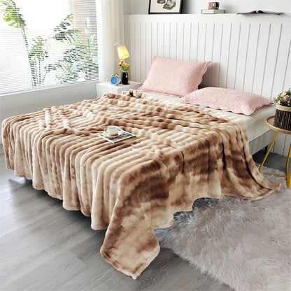 DecorBites™ Cozy Gradient Bubble Fleece Throw Blanket, Plush All-Season Nap Blanket