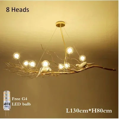 DecorBites™ Iron Branch LED Pendant Chandelier: Nordic Dining Room Lighting Fixture