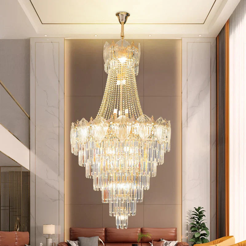 DecorBites™ Elegant Simple Staircase Chandelier LED Livingroom Villa Creative Hotel Lighting