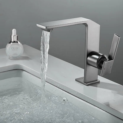 DecorBites™ Brush Gold Basin Faucet: Solid Brass Bathroom Mixer Tap, Single Handle Deck Mounted