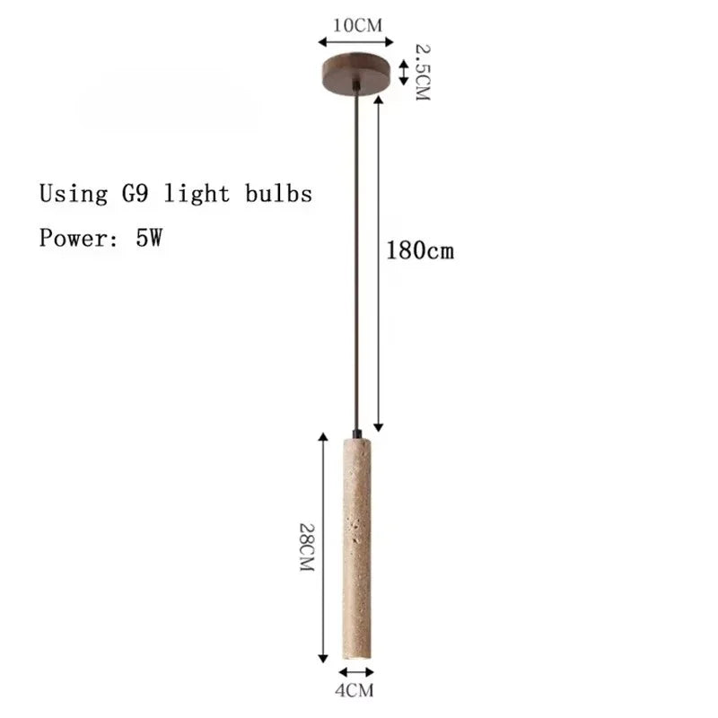 Yellow Travertine Retro Marble Pendant Light