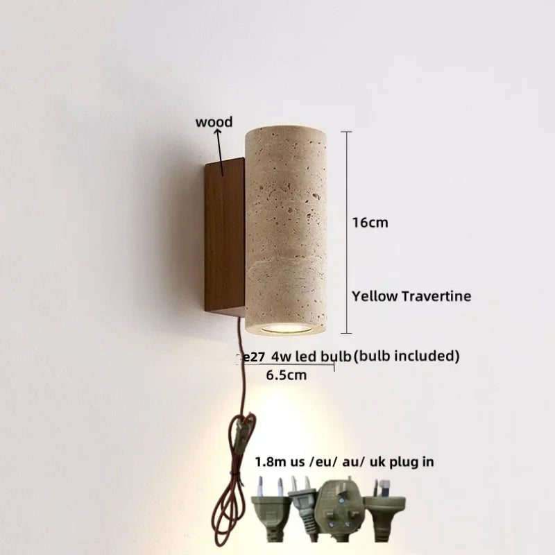DecorBites™ LED Wall Light Fixture Bedroom Balcony Hallway Waterproof Square Terrazzo Bedside Lamp