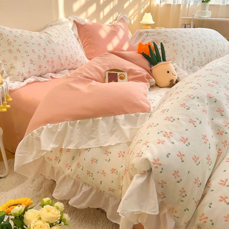 Floral Ruffle Bedding Set