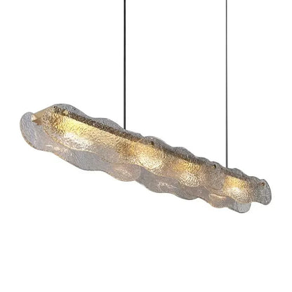 DecorBites™ Art Glass Dining Table Chandelier: Modern Luxury LED Hanging Light Fixtures