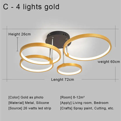 DecorBites™ LED Ceiling Chandelier Remote Control Living Room Bedroom Kitchen Lamp White