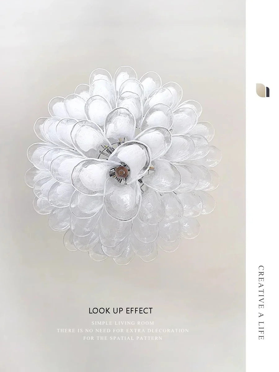 DecorBites™ French White Glass Pendant Lights: Luxury LED Hanging Lamps for Living & Dining Rooms