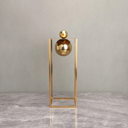 DecorBites™ Geometric Gold Frame Sculpture Decorative Figurines Metal Home Decor