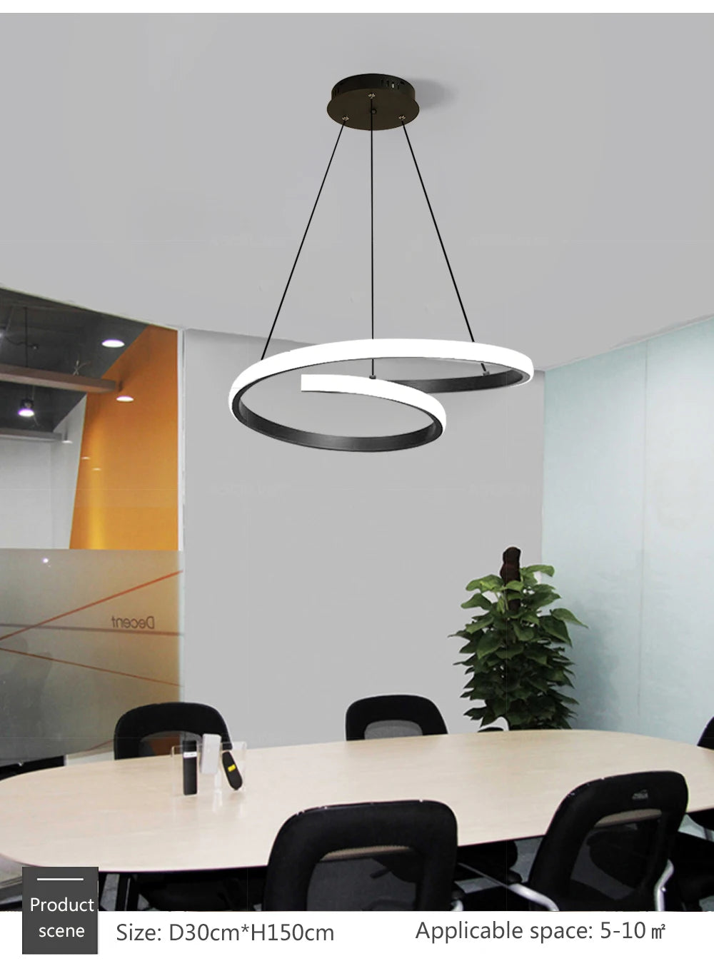 Black Double-Ring Pendant