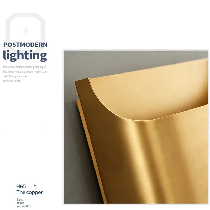 DecorBites™ Contemporary Copper Brass Wall Sconce Minimalist Design for Study Living Room Bedside