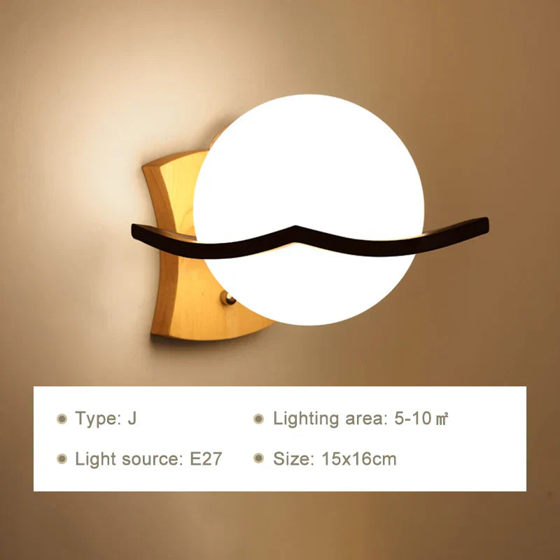 DecorBites™ LED Wooden Wall Lamp for Modern Bedroom Decor