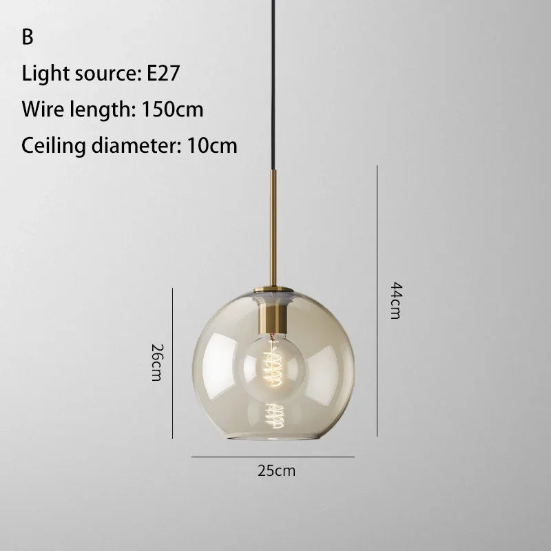 Glass Industrial Pendant Light