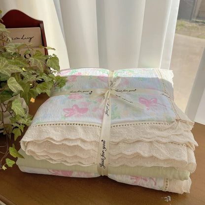DecorBites™ Lace Romantic Comforter Set - Full Twin Double Size Bed Linens