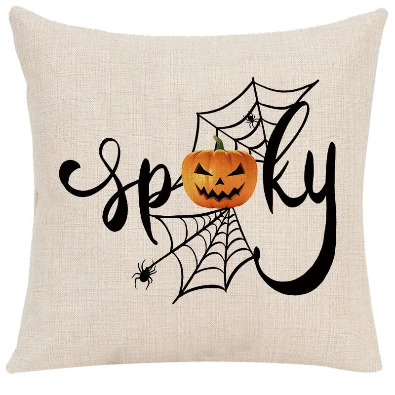 Linen Trick Treat Cushion Cover