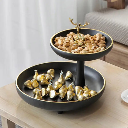 DecorBites™ Double-Layer Coffee Table Tray: Stylish Storage Box for Cosmetics, Keys, and Decor
