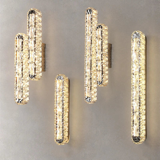 DecorBites™ Crystal LED Wall Lamp Silver Sconces | Modern Nordic Design for Bedroom and Dining Room