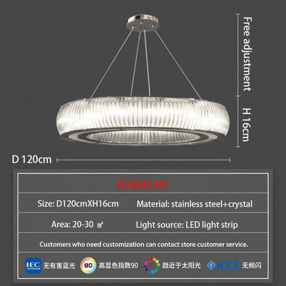 DecorBites™ Crystal LED Ceiling Pendant Chandelier for Modern Luxury Living Room Décor