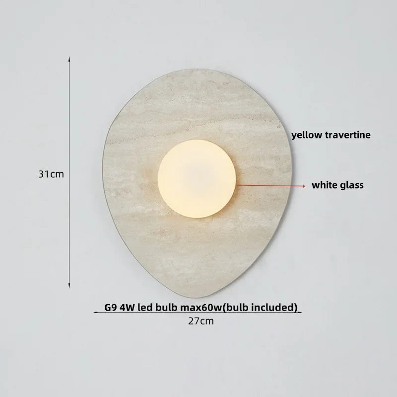 DecorBites™ Green Marble Stone LED Wall Sconce Lighting for Bedroom and Hallway