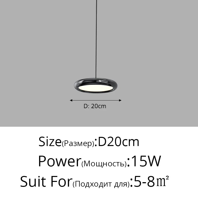 DecorBites™ Black Finish LED Pendant Lights for Home Decoration Indoor Lighting