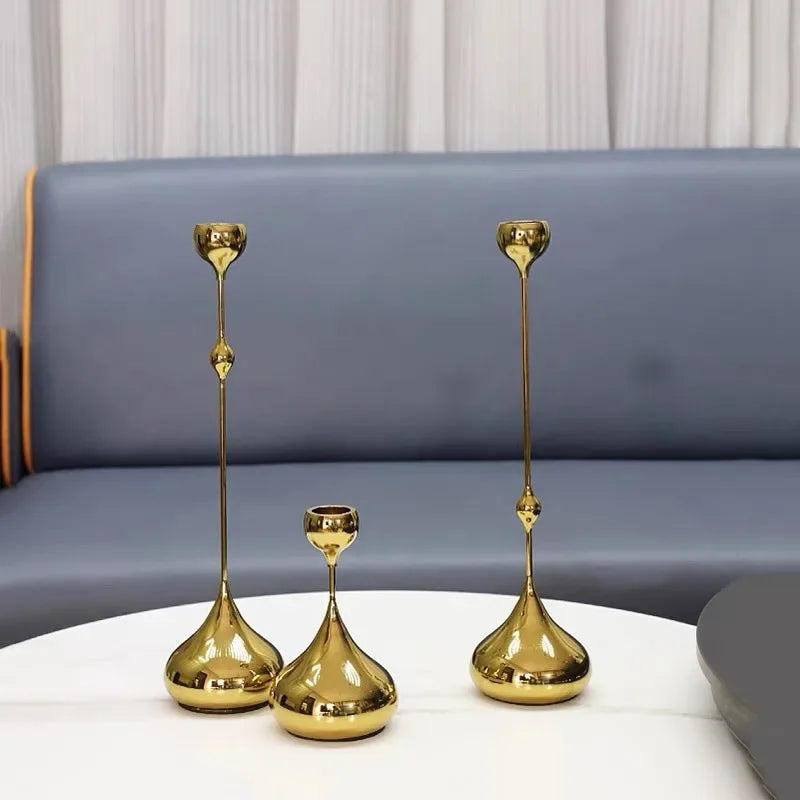 Gold Geometric Candlestick Holder