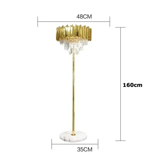 Golden Crystal LED Chandelier 72cm Hanging