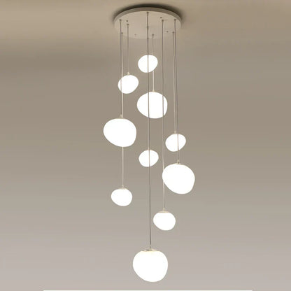 DecorBites™ Cobblestone Glass LED Pendant Lights Chandelier for Villa Hotel Loft Stairway