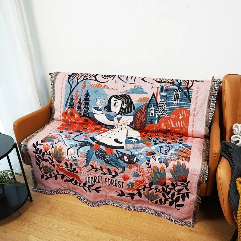 Gothic Cotton Tapestry Blanket