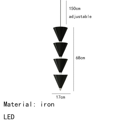 DecorBites™ Gold Black Cone LED Pendant Lamp for Stylish Home and Shop Lighting