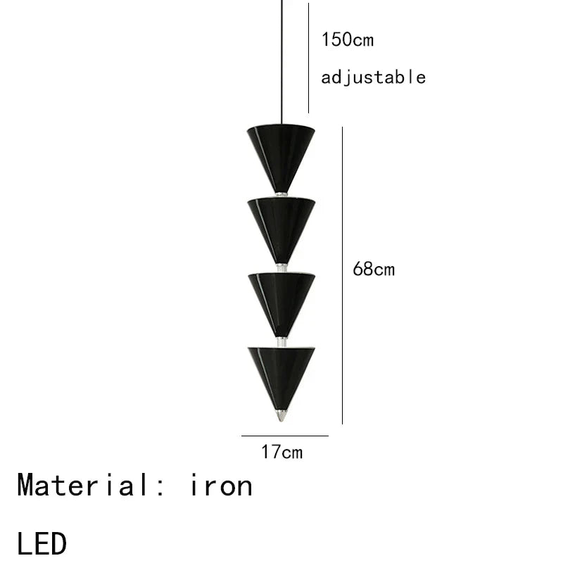 Gold Cone Pendant Lamp 5-Light LED Design