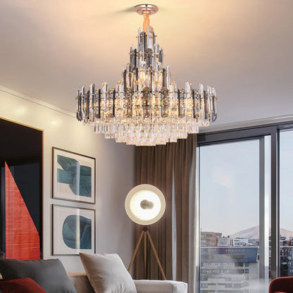 DecorBites™ Crystal LED Oval Round Chandelier Hanging Lamp - Dimmable Ceiling Pendant