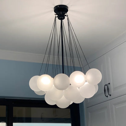 DecorBites™ Glass Ball LED Chandelier for Bedroom Dining Living Room
