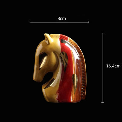 DecorBites™ Geometric Horse Head Ceramic Vase & Animal Statue Home Decor