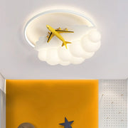 White Cloud Ceiling Light Airplane Design Kids