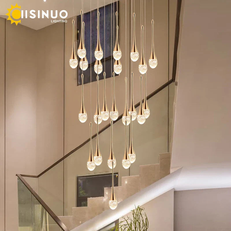 DecorBites™ Crystal Staircase Chandelier for Luxe Home Decor