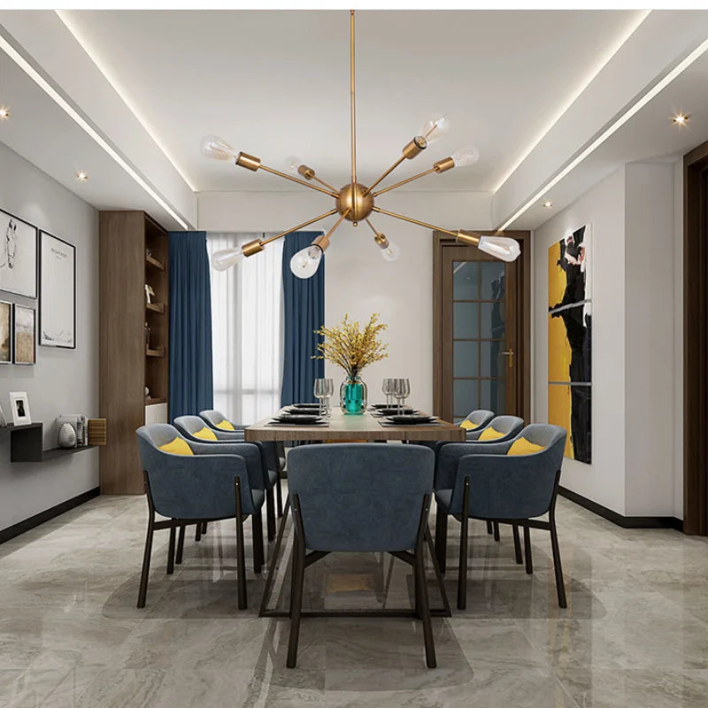 DecorBites™ Gold Satellite Pendant LED Ceiling Lamp for Modern Living Room & Kitchen Decor