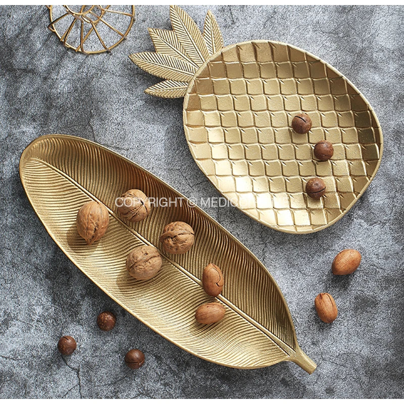 Gold Leaf Wooden Tray