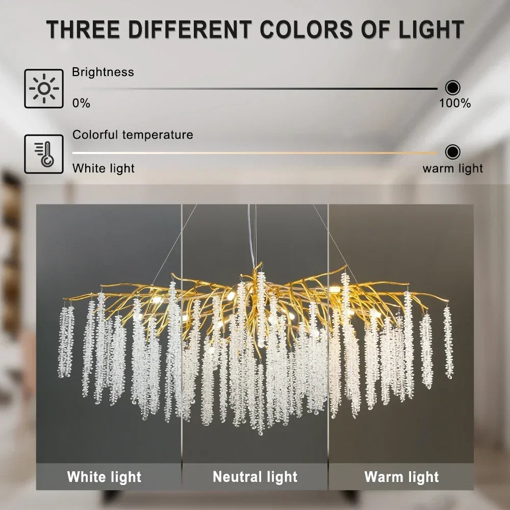DecorBites™ Crystal Ceiling Chandelier for Bedroom and Living Room