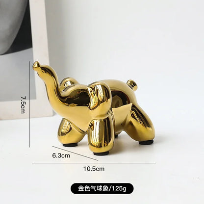 DecorBites™ Golden Monkey Dog Rabbit Ceramic Balloon Animals Desk Ornament