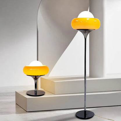 DecorBites™ Guzzini Modern Bauhaus Table Lamp Bedroom Study Living Room Retro Yellow Cream