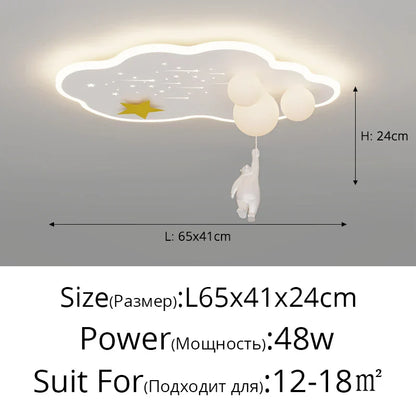 DecorBites™ Cloud Airplane Chandelier Kids Bedroom Ceiling Light Fixtures