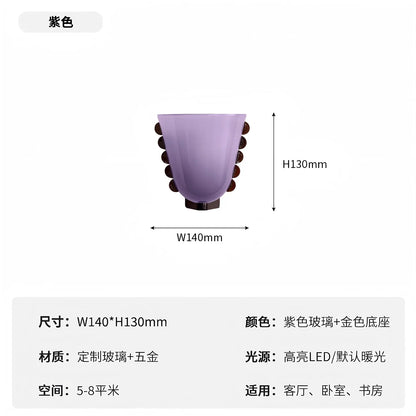 DecorBites™ Cream Glass Wall Lamp LED Sconces for Living Room & Bedroom