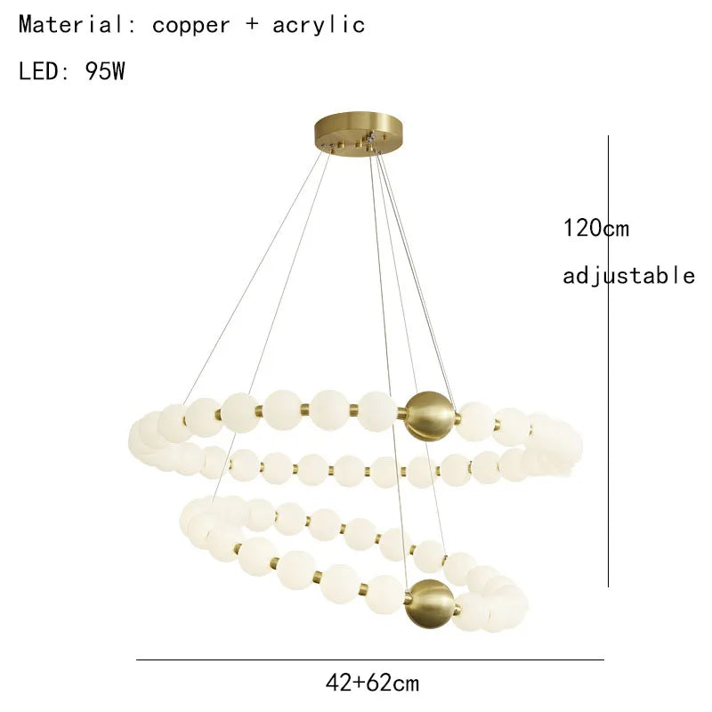 DecorBites™ Brass Round LED Pendant Lights Adjustable Wire Copper Aluminium Lamps