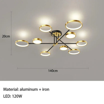 Minimalist Gold Black Chandelier